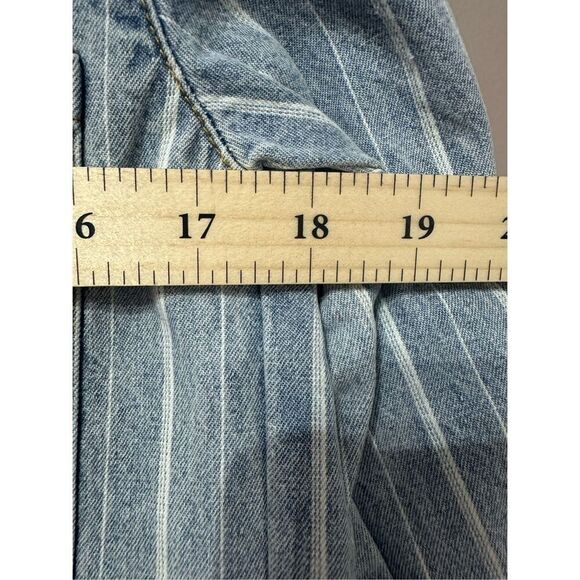 NWOT ONETEASPOON Prophecy Long Sleeve Blue Denim Stripped Shorts Romper Jumpsuit - Picture 9 of 13